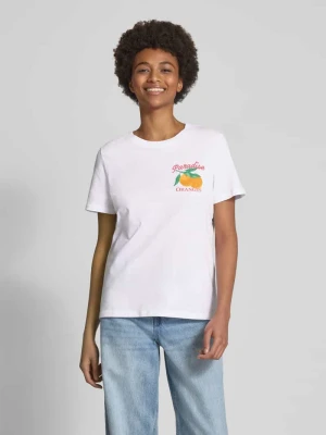 T-shirt o kroju regular fit z czystej bawełny model ‘SUMMER’ Pieces