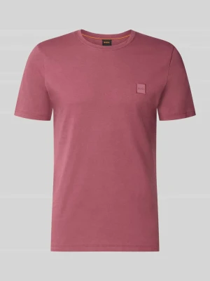 T-shirt o kroju regular fit z czystej bawełny model „TALES” Boss Bordowy