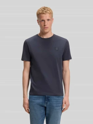 T-shirt o kroju regular fit z czystej bawełny model „TALES” Boss Granatowy