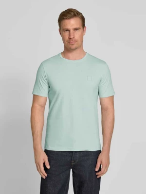 T-shirt o kroju regular fit z czystej bawełny model „TALES” Boss Turkusowy