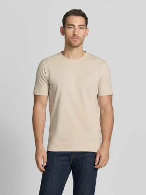 T-shirt o kroju regular fit z czystej bawełny model „TALES” Boss Beżowy