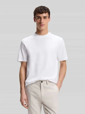t-shirt o kroju regular fit z czystej bawełny model 'Te_interlock' Boss Biały