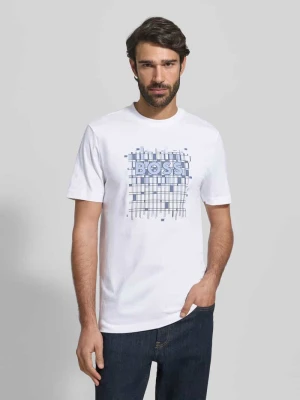 T-shirt o kroju regular fit z czystej bawełny model ‘THOMPSON’ Boss Biały