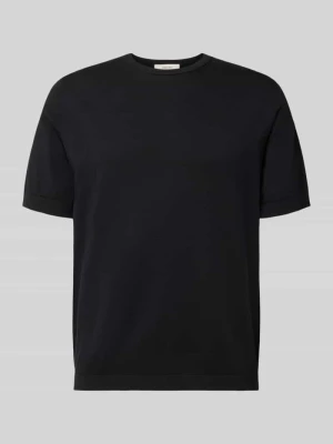 t-shirt o kroju regular fit z czystej bawełny model 'TORINO' Selected Czarny
