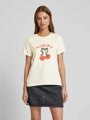 T-shirt o kroju regular fit z czystej bawełny model ‘VANESSA’ Vero Moda