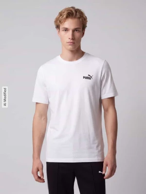 t-shirt o kroju regular fit z czystej bawełny Puma Biały