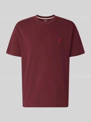 t-shirt o kroju regular fit z czystej bawełny Replay Bordowy