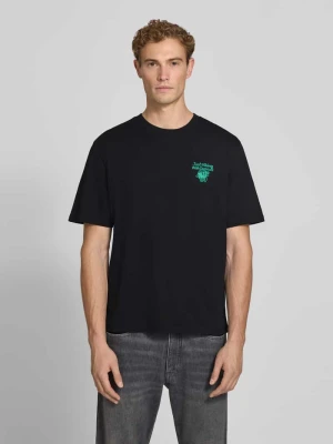 t-shirt o kroju regular fit z czystej bawełny REVIEW X ANSON'S Czarny
