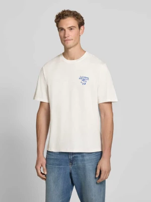 t-shirt o kroju regular fit z czystej bawełny REVIEW X ANSON'S Złamany biały