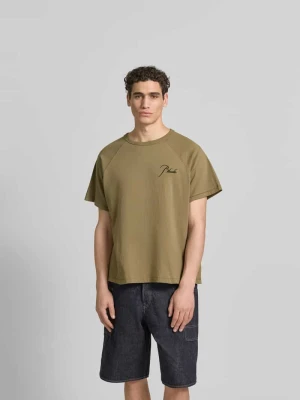 t-shirt o kroju regular fit z czystej bawełny Rhude Oliwkowy