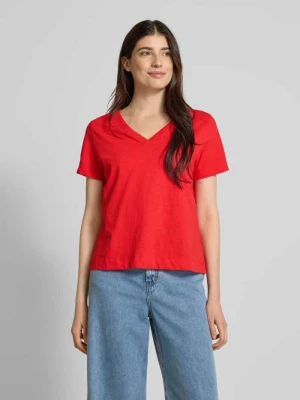 T-shirt o kroju regular fit z czystej bawełny s.Oliver Czerwony