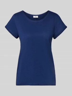 t-shirt o kroju regular fit z czystej bawełny s.Oliver Granatowy