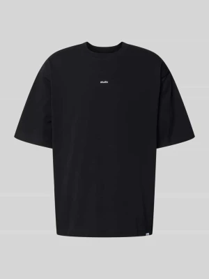 t-shirt o kroju regular fit z czystej bawełny Seidensticker Czarny