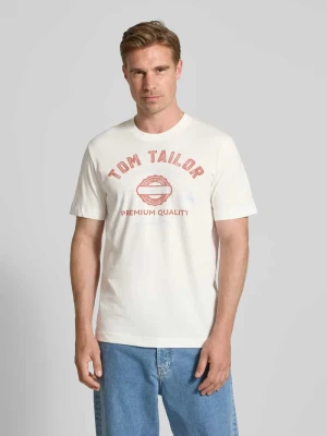 T-shirt o kroju regular fit z czystej bawełny Tom Tailor