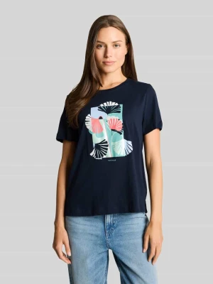 t-shirt o kroju regular fit z czystej bawełny Tom Tailor Ciemnoniebieski