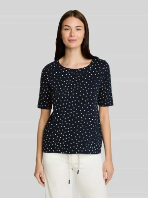 t-shirt o kroju regular fit z czystej bawełny Tom Tailor Granatowy