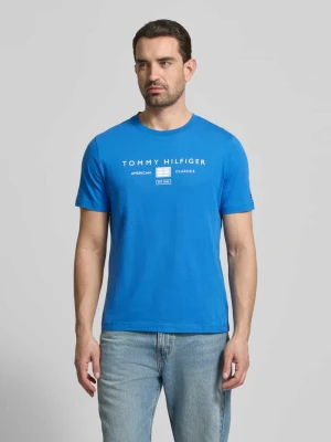 t-shirt o kroju regular fit z czystej bawełny Tommy Hilfiger Królewski niebieski