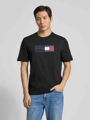 t-shirt o kroju regular fit z czystej bawełny Tommy Hilfiger Czarny