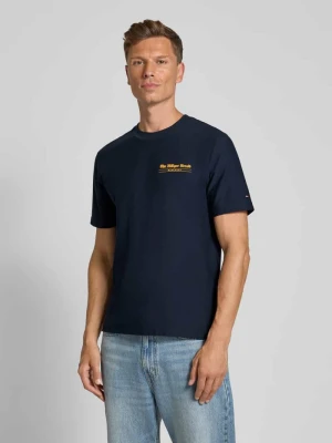t-shirt o kroju regular fit z czystej bawełny Tommy Hilfiger Granatowy