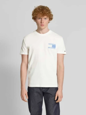 T-shirt o kroju regular fit z czystej bawełny Tommy Jeans Złamany biały