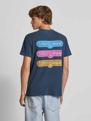 T-shirt o kroju regular fit z czystej bawełny Tommy Jeans Granatowy