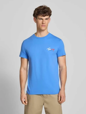 t-shirt o kroju regular fit z czystej bawełny Tommy Jeans Jasnoniebieski