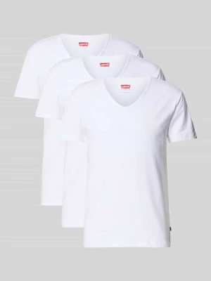 t-shirt o kroju regular fit z mieszanka bawełny w zestaw 3 szt. model 'SOLID' Levi's Biały