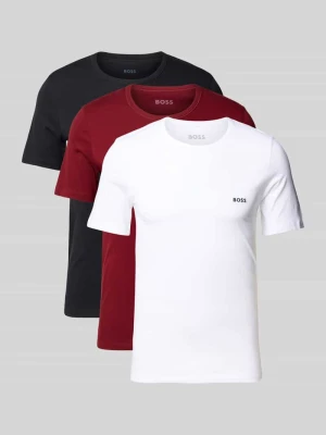 T-shirt o kroju regular fit z czystej bawełny w zestawie 3 szt. Boss