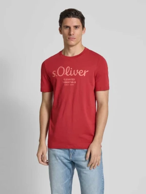 T-shirt o kroju regular fit z czystej bawełny z dużym nadrukiem z logo s.Oliver RED LABEL