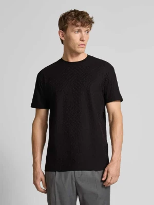 T-shirt o kroju regular fit z czystej bawełny z fakturowanym wzorem Armani Exchange