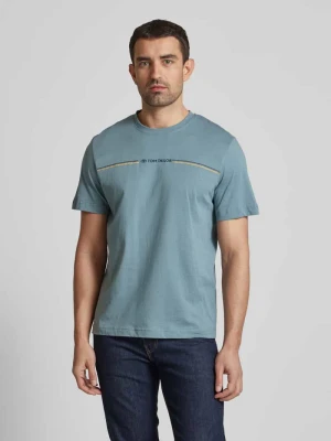 T-shirt o kroju regular fit z czystej bawełny z nadrukiem Tom Tailor Miętowy