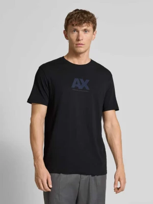 T-shirt o kroju regular fit z czystej bawełny z nadrukiem z logo Armani Exchange