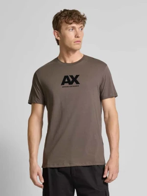 T-shirt o kroju regular fit z czystej bawełny z nadrukiem z logo Armani Exchange