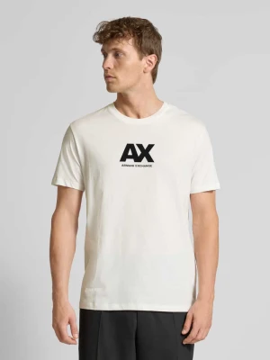 T-shirt o kroju regular fit z czystej bawełny z nadrukiem z logo Armani Exchange