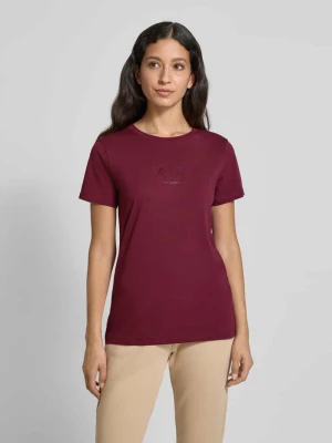 T-shirt o kroju regular fit z czystej bawełny z nadrukiem z logo Armani Exchange