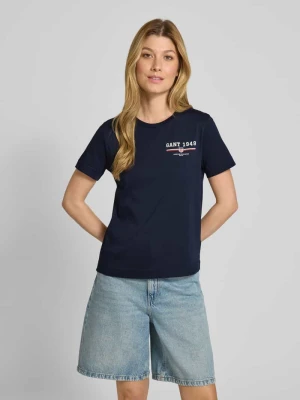 T-shirt o kroju regular fit z czystej bawełny z nadrukiem z logo Gant