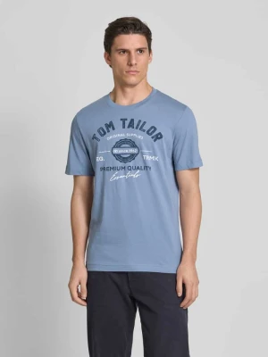 T-shirt o kroju regular fit z czystej bawełny z nadrukiem z logo Tom Tailor