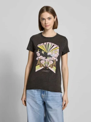 T-shirt o kroju regular fit z czystej bawełny z nadrukiem z motywem model ‘LUCY LIFE’ Only Czarny