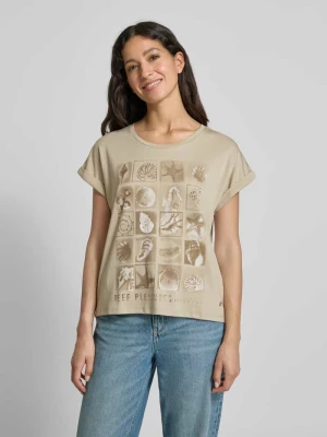 T-shirt o kroju regular fit z czystej bawełny z nadrukowanym motywem monari