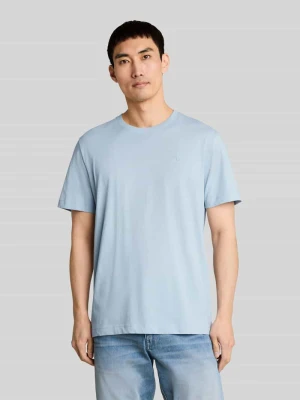 T-shirt o kroju regular fit z czystej bawełny z wyhaftowanym logo Tom Tailor Jasnoniebieski