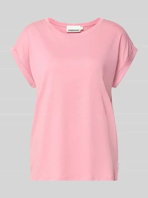 t-shirt o kroju regular fit z czystej mieszanka lyocellu i bawełny model 'JILAANA' ARMEDANGELS Różowawy