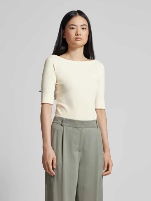 T-shirt o kroju regular fit z dekoltem w łódkę model ‘JUDY’ Lauren Ralph Lauren Écru