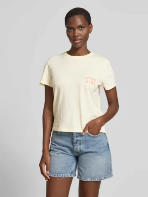 męski t-shirt o kroju regular fit z detal z logo Anine Bing Złamany biały