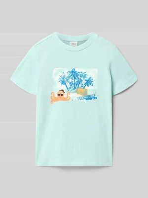 t-shirt o kroju regular fit z dodatkiem bawełny s.Oliver RED LABEL