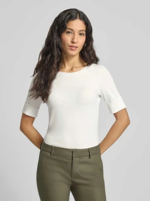 T-shirt o kroju regular fit z dodatkiem jedwabiu i rękawami z zakładką Marc Cain