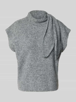 t-shirt o kroju regular fit z dodatkiem wełny model 'Cassi' Topshop Średnioszary