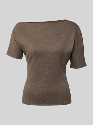 t-shirt o kroju regular fit z dodatkiem wiskozy model 'SILLY' Only Czekoladowy