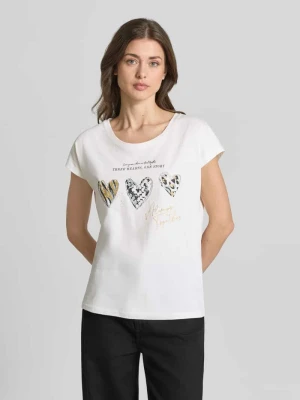 T-shirt o kroju regular fit z domieszką wiskozy Christian Berg Woman