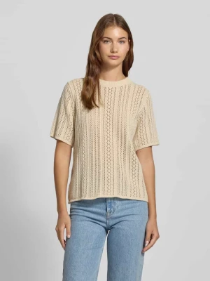 T-shirt o kroju regular fit z dzianiny z czystej bawełny Pieces
