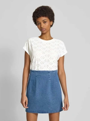 T-shirt o kroju regular fit z efektem podpalania model ‘SMILLA’ Only